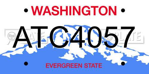 ATC4057 Washington License Plate