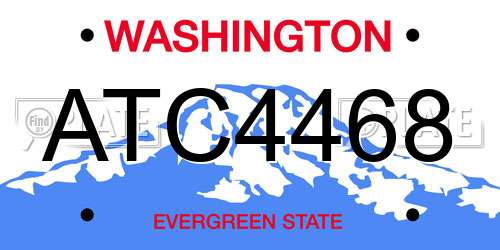 ATC4468 Washington License Plate