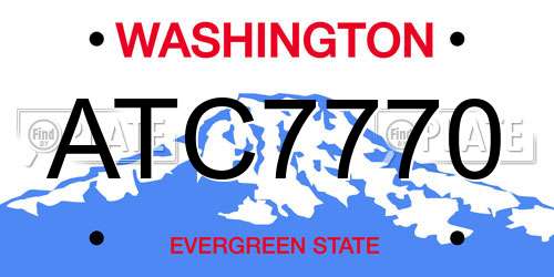 ATC7770 Washington License Plate