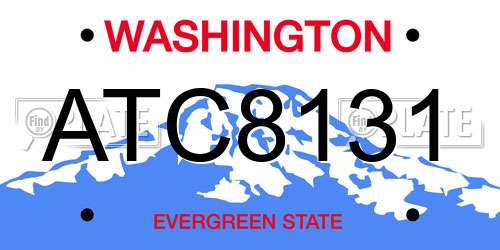 ATC8131 Washington License Plate