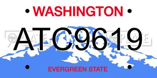 ATC9619 Washington License Plate