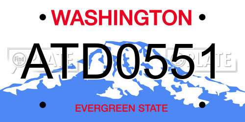 ATD0551 Washington License Plate