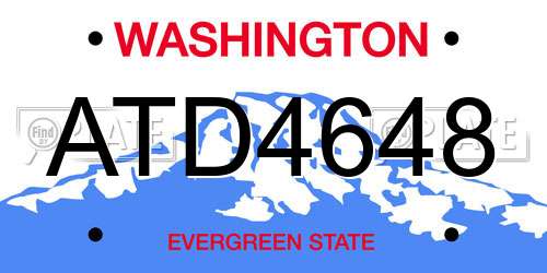 ATD4648 Washington License Plate