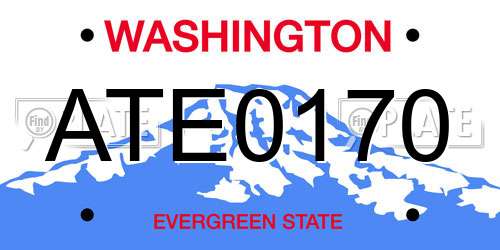 ATE0170 Washington License Plate
