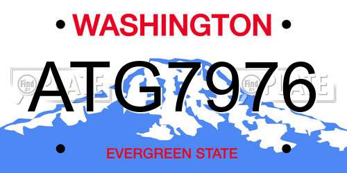 ATG7976 Washington License Plate