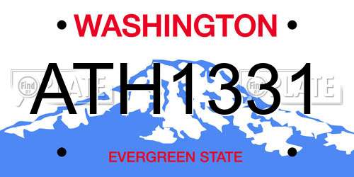 ATH1331 Washington License Plate