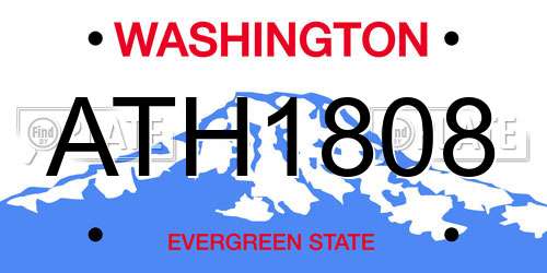 ATH1808 Washington License Plate