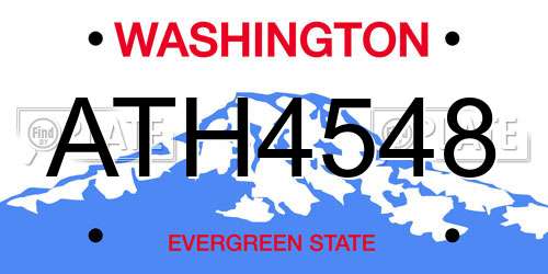 ATH4548 Washington License Plate
