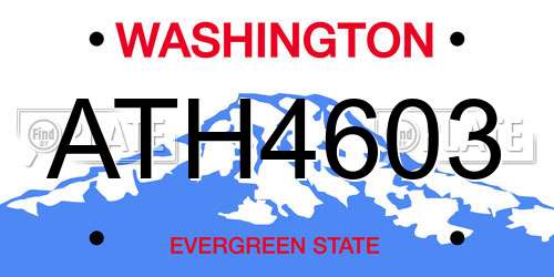ATH4603 Washington License Plate