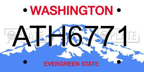 ATH6771 Washington License Plate