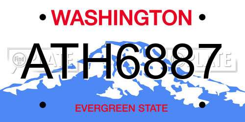 ATH6887 Washington License Plate