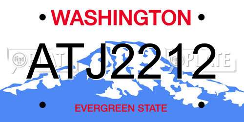 ATJ2212 Washington License Plate