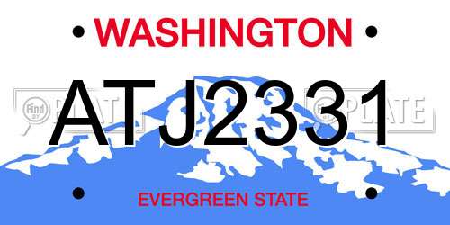 ATJ2331 Washington License Plate