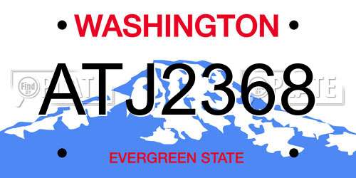 ATJ2368 Washington License Plate