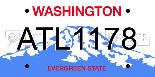 ATL1178 Washington License Plate