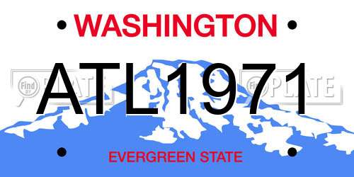 ATL1971 Washington License Plate