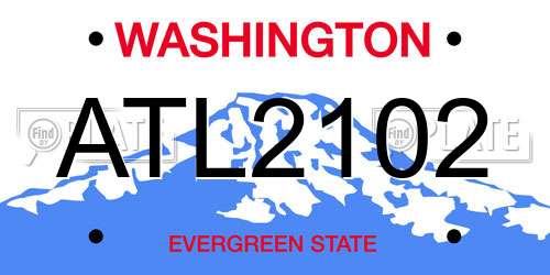ATL2102 Washington License Plate