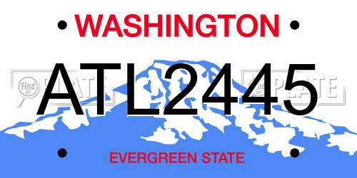 ATL2445 Washington License Plate