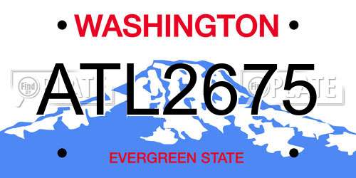 ATL2675 Washington License Plate