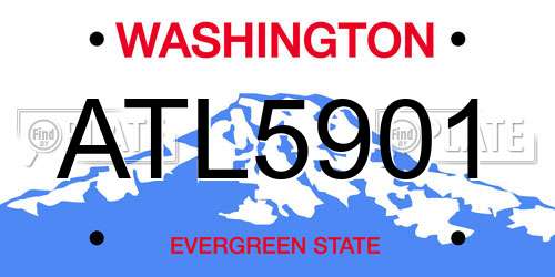 ATL5901 Washington License Plate