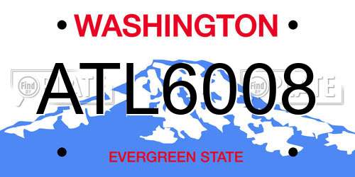 ATL6008 Washington License Plate