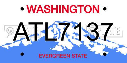 ATL7137 Washington License Plate