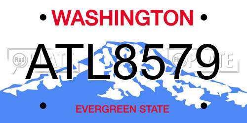 ATL8579 Washington License Plate