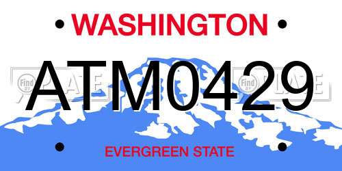 ATM0429 Washington License Plate