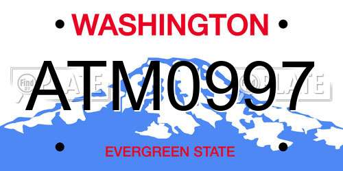 ATM0997 Washington License Plate