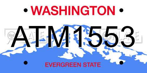 ATM1553 Washington License Plate