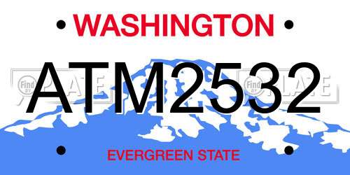 ATM2532 Washington License Plate