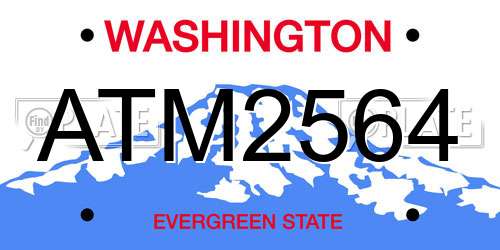 ATM2564 Washington License Plate