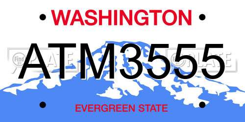 ATM3555 Washington License Plate
