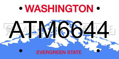 ATM6644 Washington License Plate