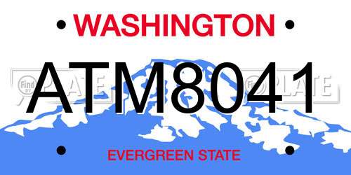 ATM8041 Washington License Plate