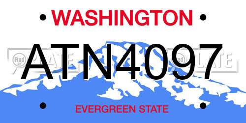 ATN4097 Washington License Plate
