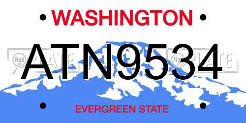 ATN9534 Washington License Plate