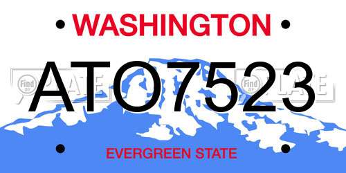 ATO7523 Washington License Plate