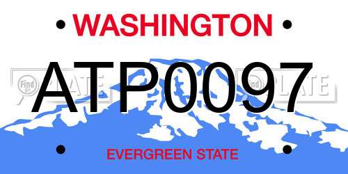 ATP0097 Washington License Plate