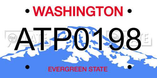 ATP0198 Washington License Plate