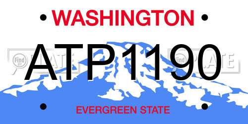 ATP1190 Washington License Plate