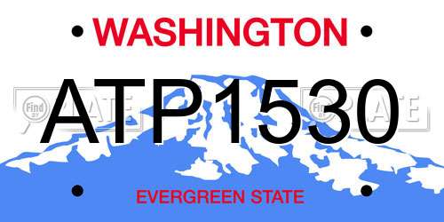 ATP1530 Washington License Plate