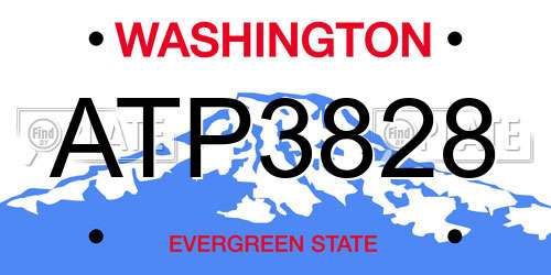 ATP3828 Washington License Plate