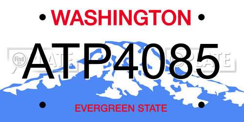 ATP4085 Washington License Plate