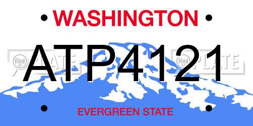 ATP4121 Washington License Plate