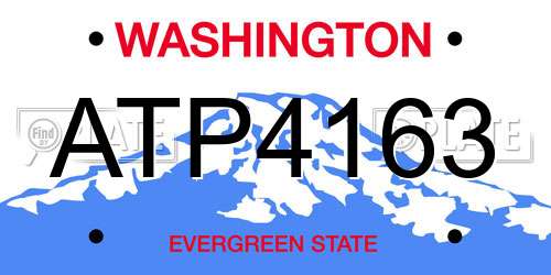 ATP4163 Washington License Plate