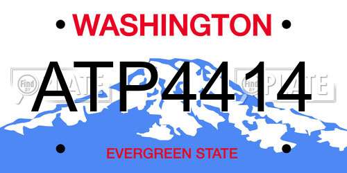 ATP4414 Washington License Plate