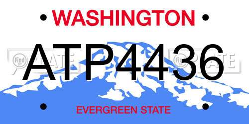 ATP4436 Washington License Plate