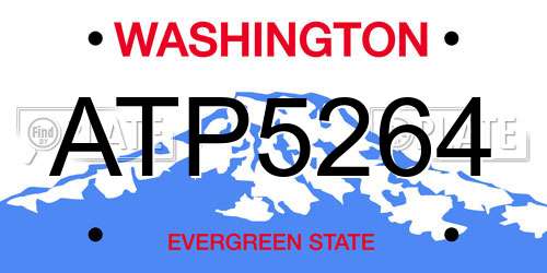 ATP5264 Washington License Plate