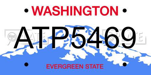 ATP5469 Washington License Plate